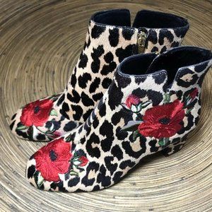 Kate Spade Embroidered Leopard Booties